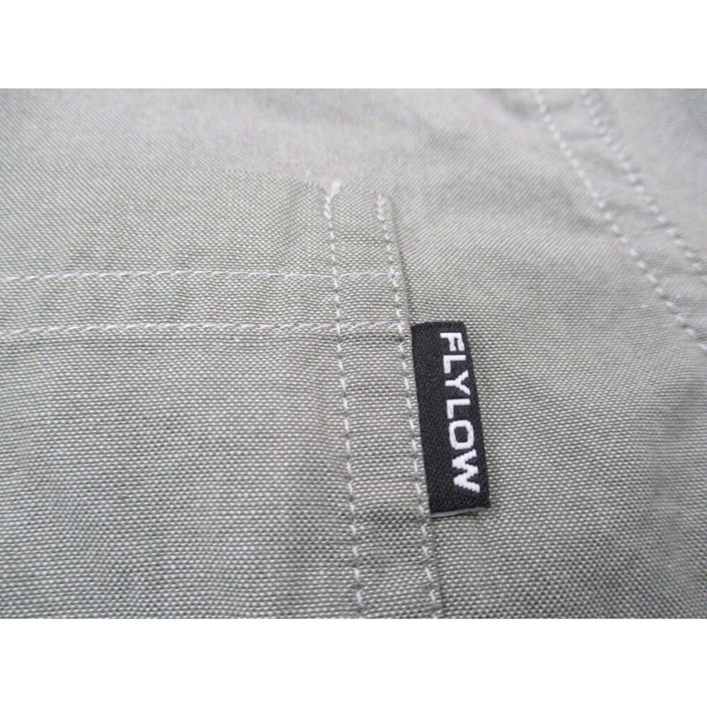Flylow Shirt Adult Medium M Green Cotton Long Sleeve Casual Button Up Mens - Picture 4 of 11